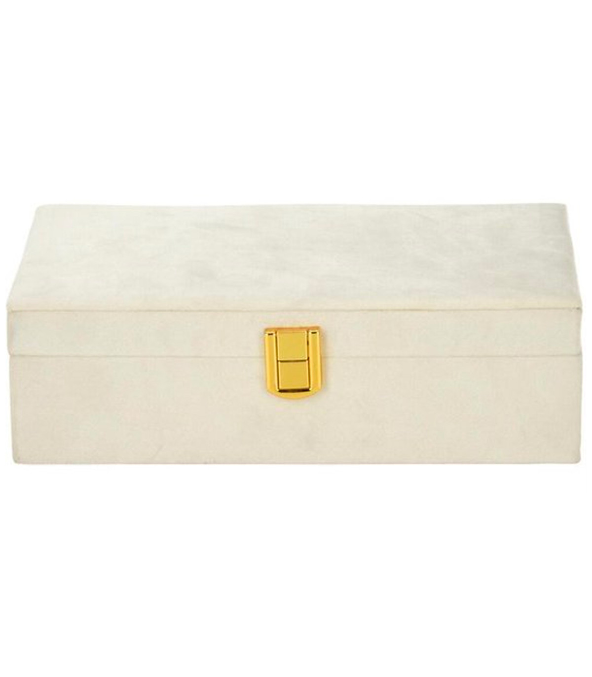 Wadiga Boîte à Bijoux En Velours Blanc 25x16x7cm