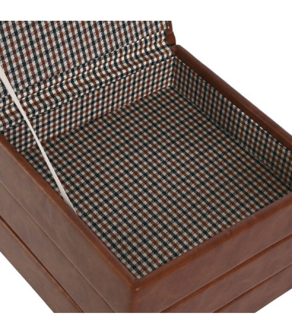 Wadiga Boîte à Bijoux Marron 3 étages 13x13.5x11cm