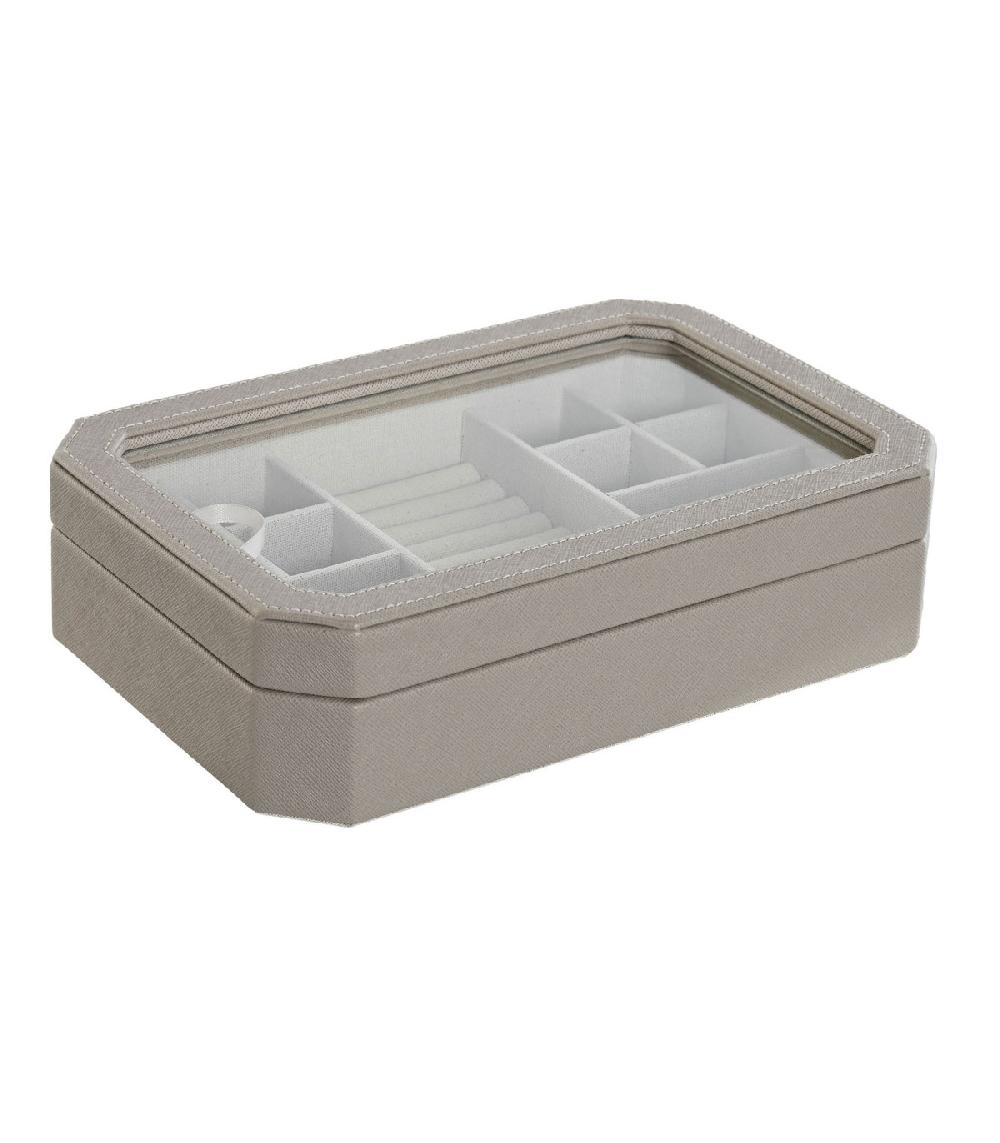 Wadiga Boîte à Bijoux Similicuir Beige 30x21x6cm