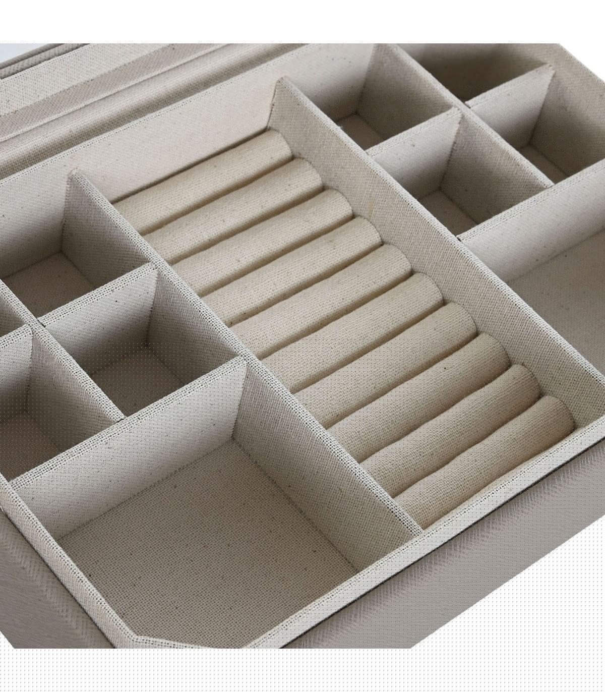 Wadiga Boîte à Bijoux Similicuir Beige 30x21x6cm