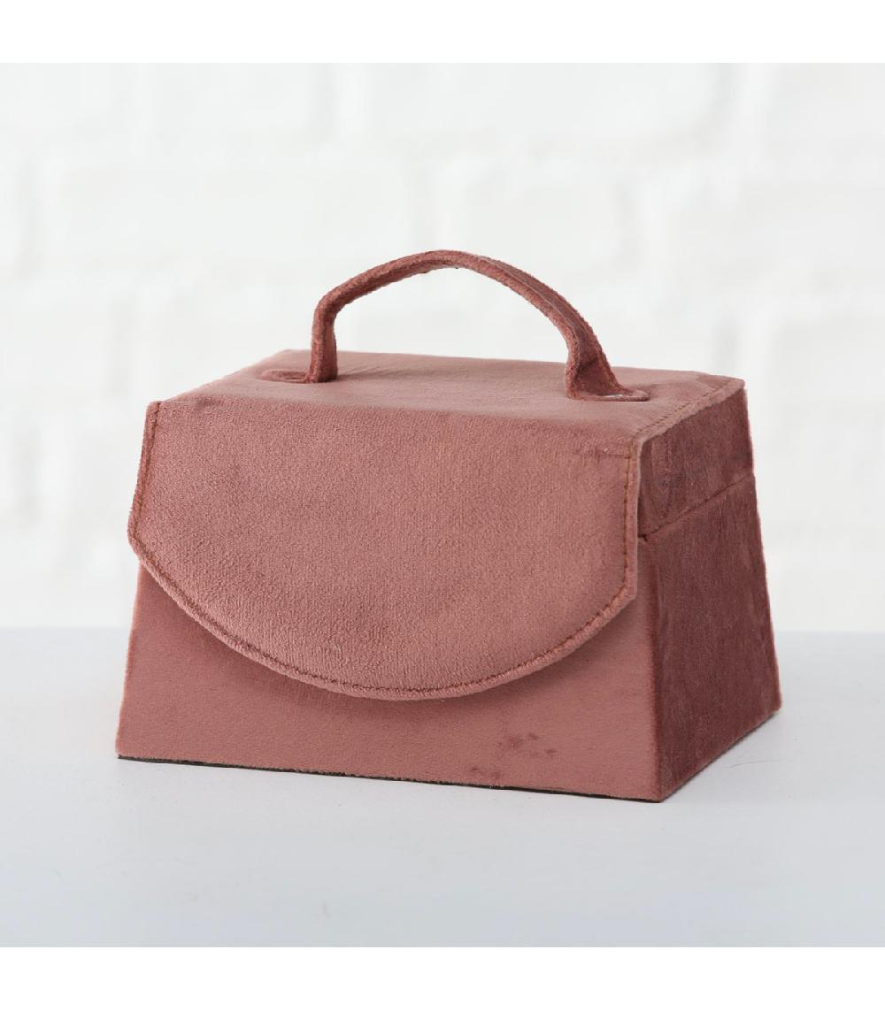 Wadiga Boîte à Bijoux Tissu Vieux Rose 17x12x18cm