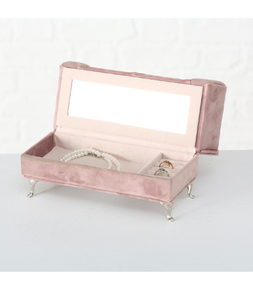 Wadiga Boîte à Bijoux Velours Canapé 23x10x12cm