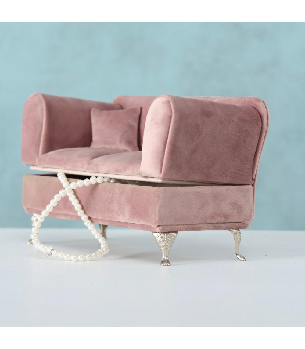 Wadiga Boîte à Bijoux Velours Canapé 23x10x12cm