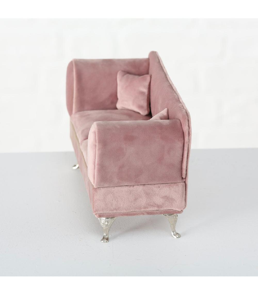 Wadiga Boîte à Bijoux Velours Canapé 23x10x12cm