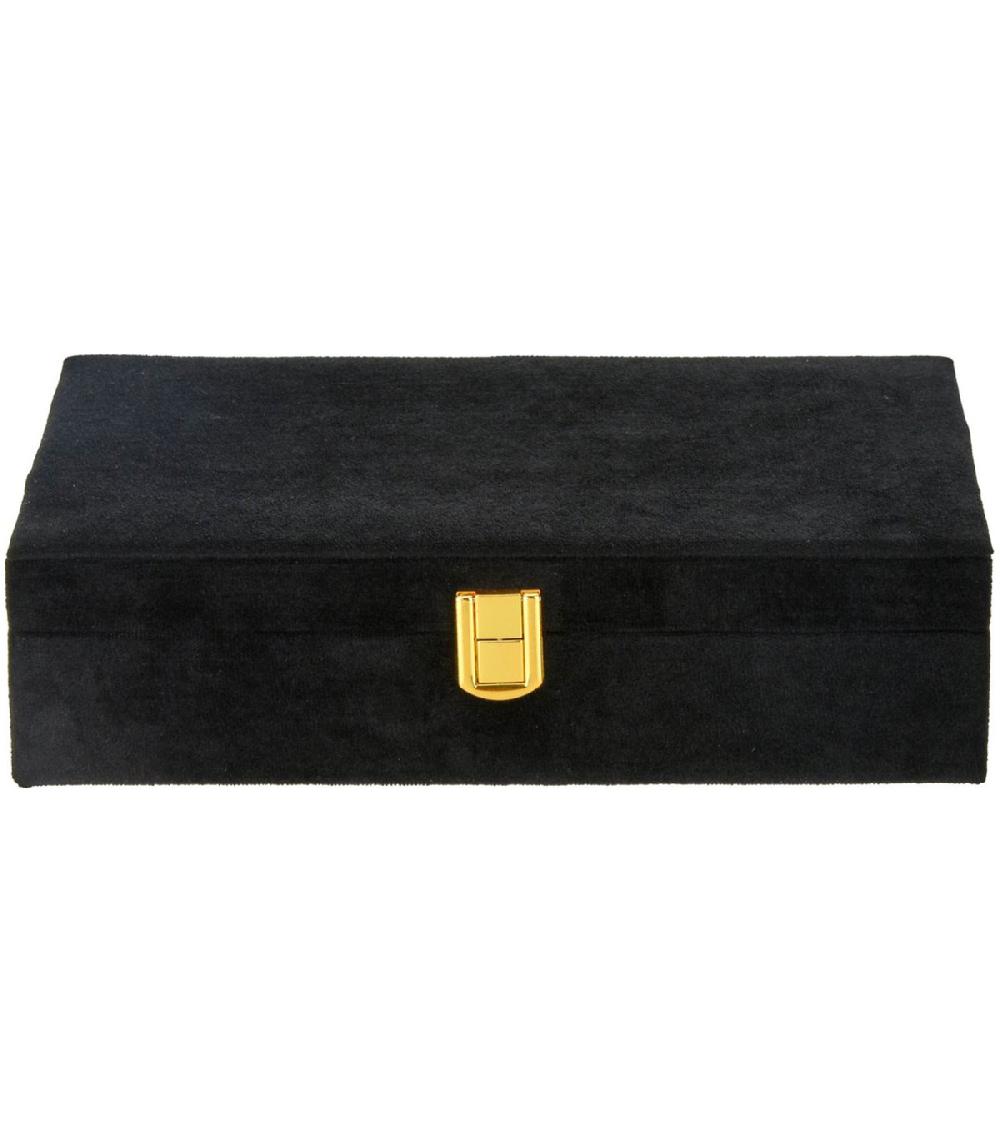 Wadiga Boîte à Bijoux Velours Noir 28x19x7cm