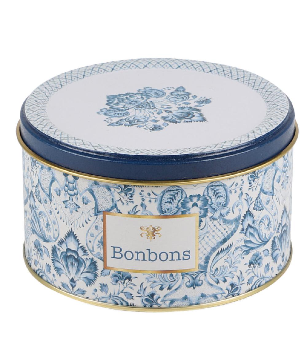 wadiga Boîte à bonbons en métal bleu blanc et doré