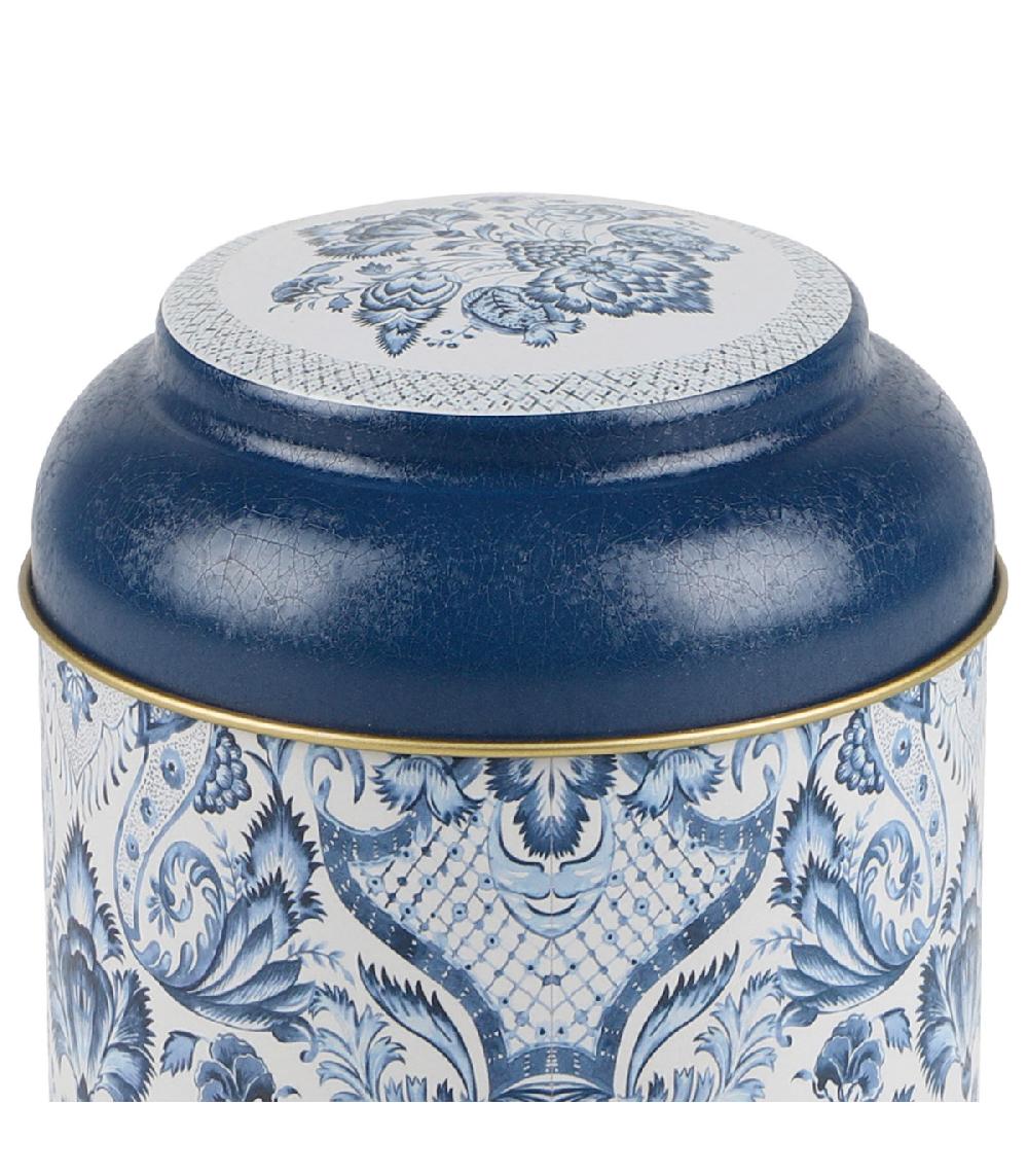 Wadiga Boîte à Café En Métal Bleu Blanc Et Doré