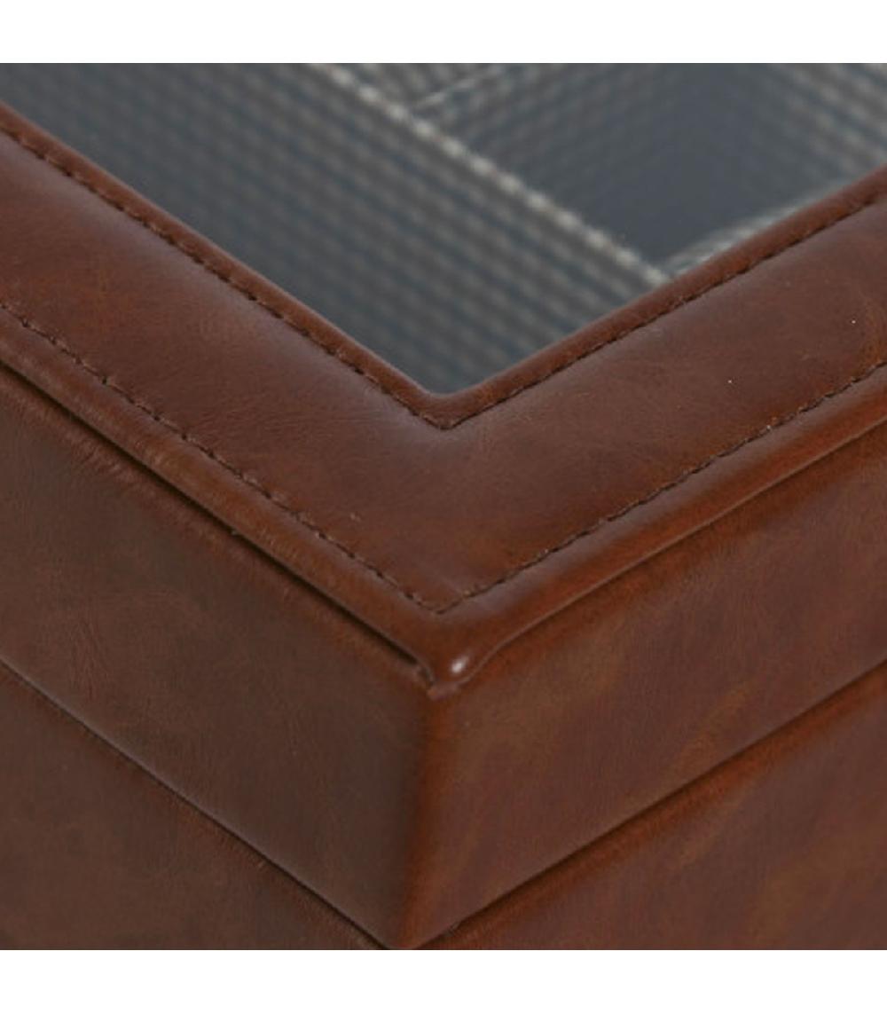 Wadiga Boîte à Montres Marron 6 Montres 26x20x9cm