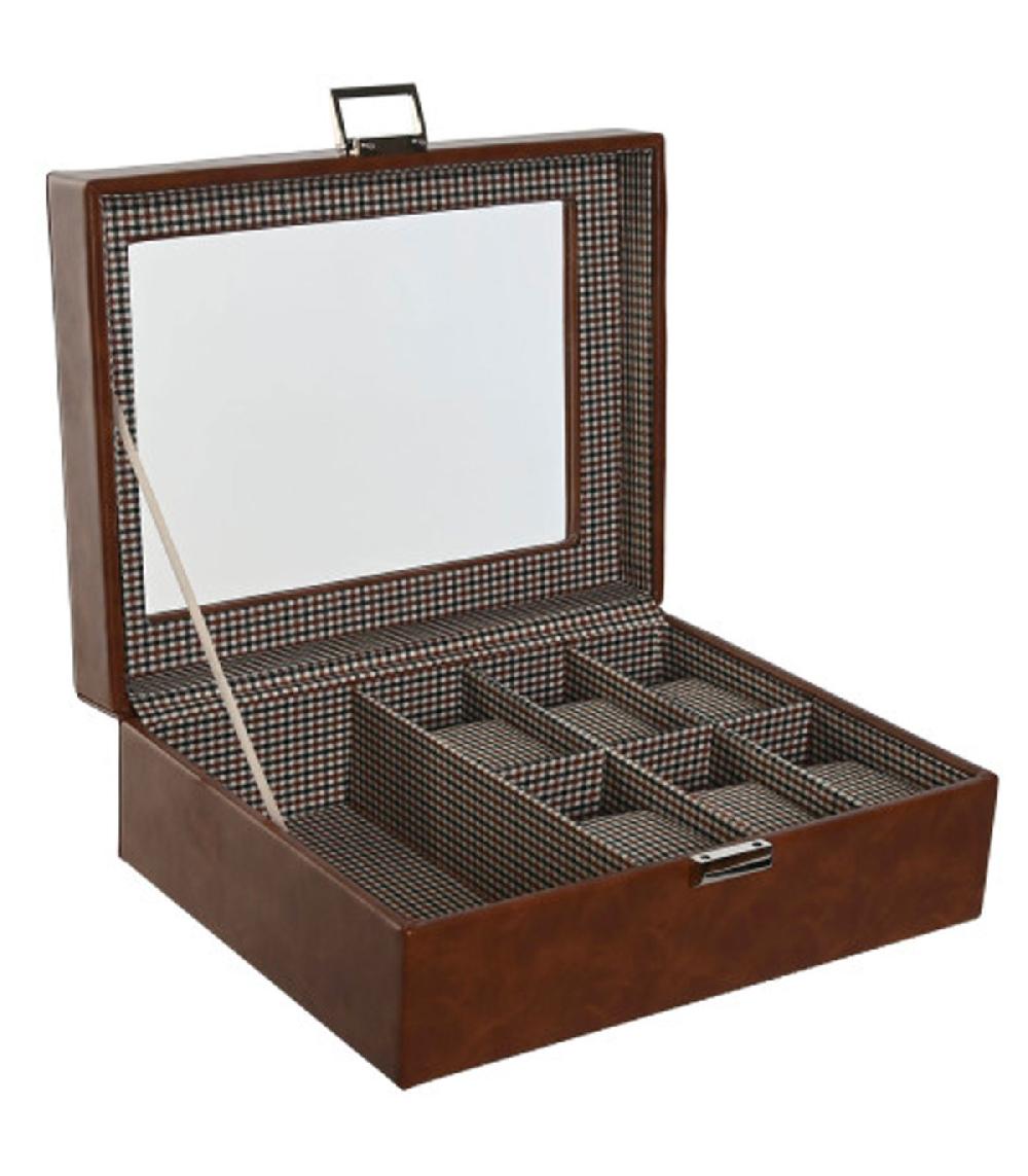 wadiga Boîte à montres marron 6 montres 26x20x9cm