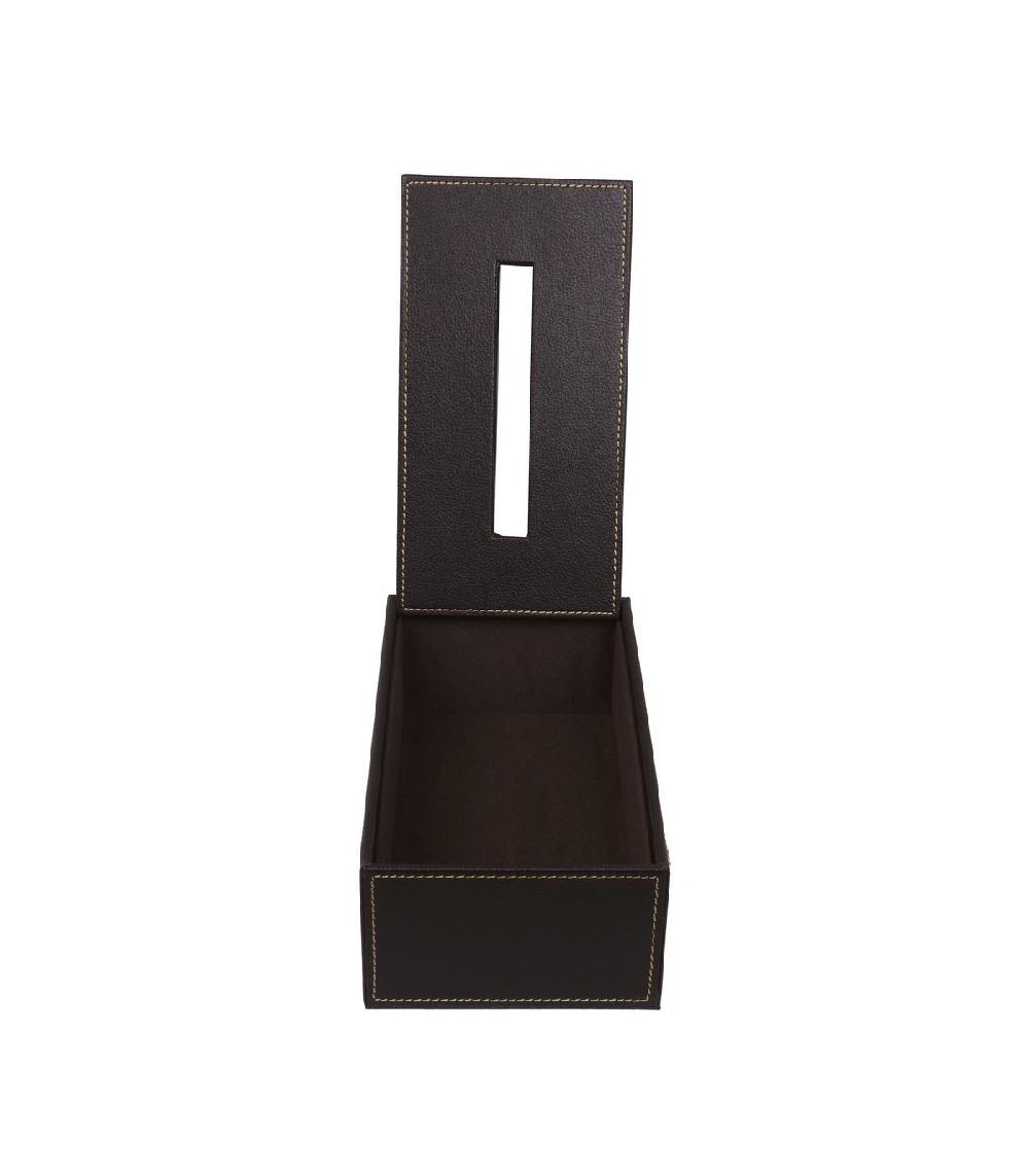 Wadiga Boîte à Mouchoirs Design Similicuir Marron