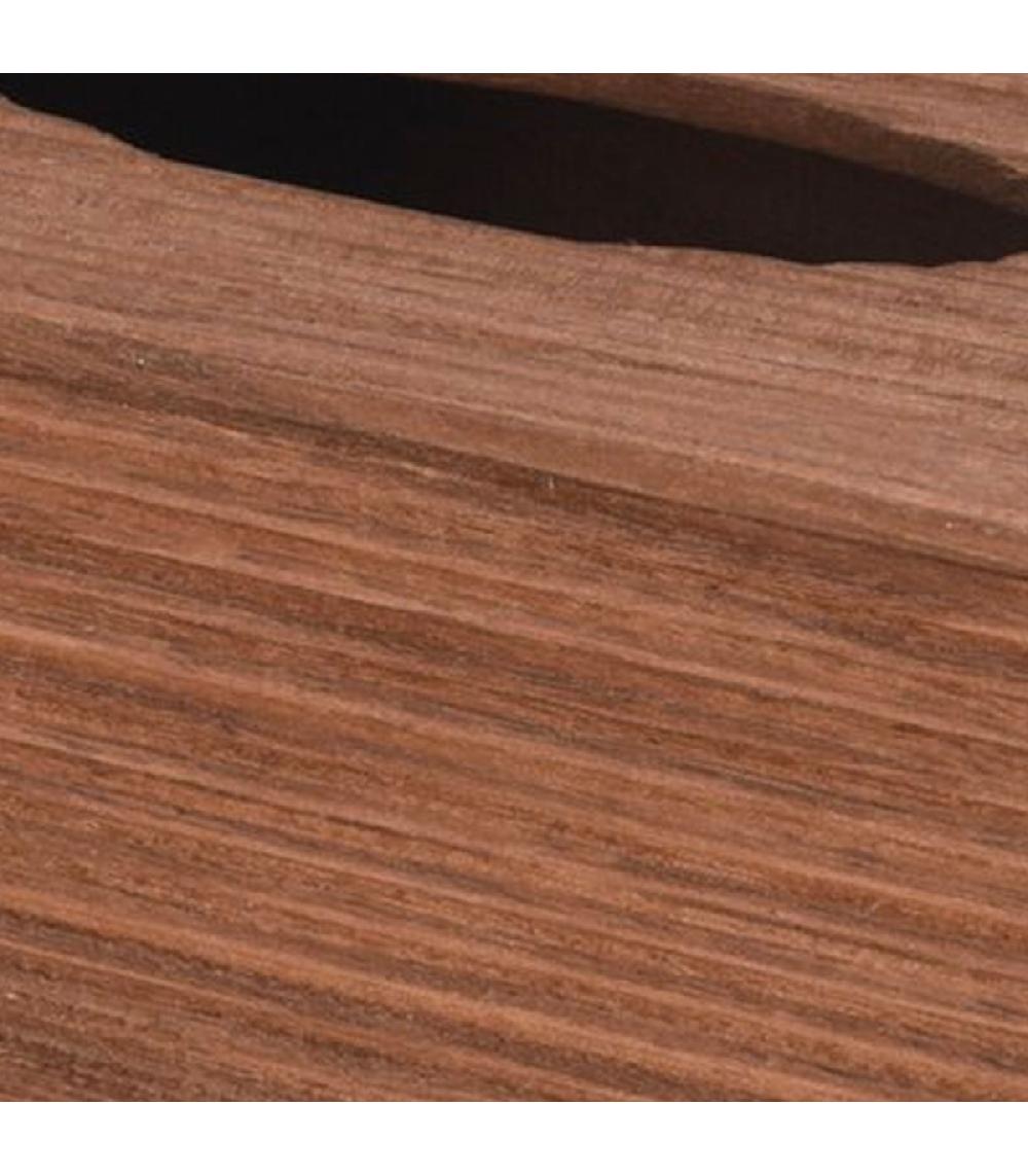 Wadiga Boîte à Mouchoirs En Bois Rainuré 25x14x8cm