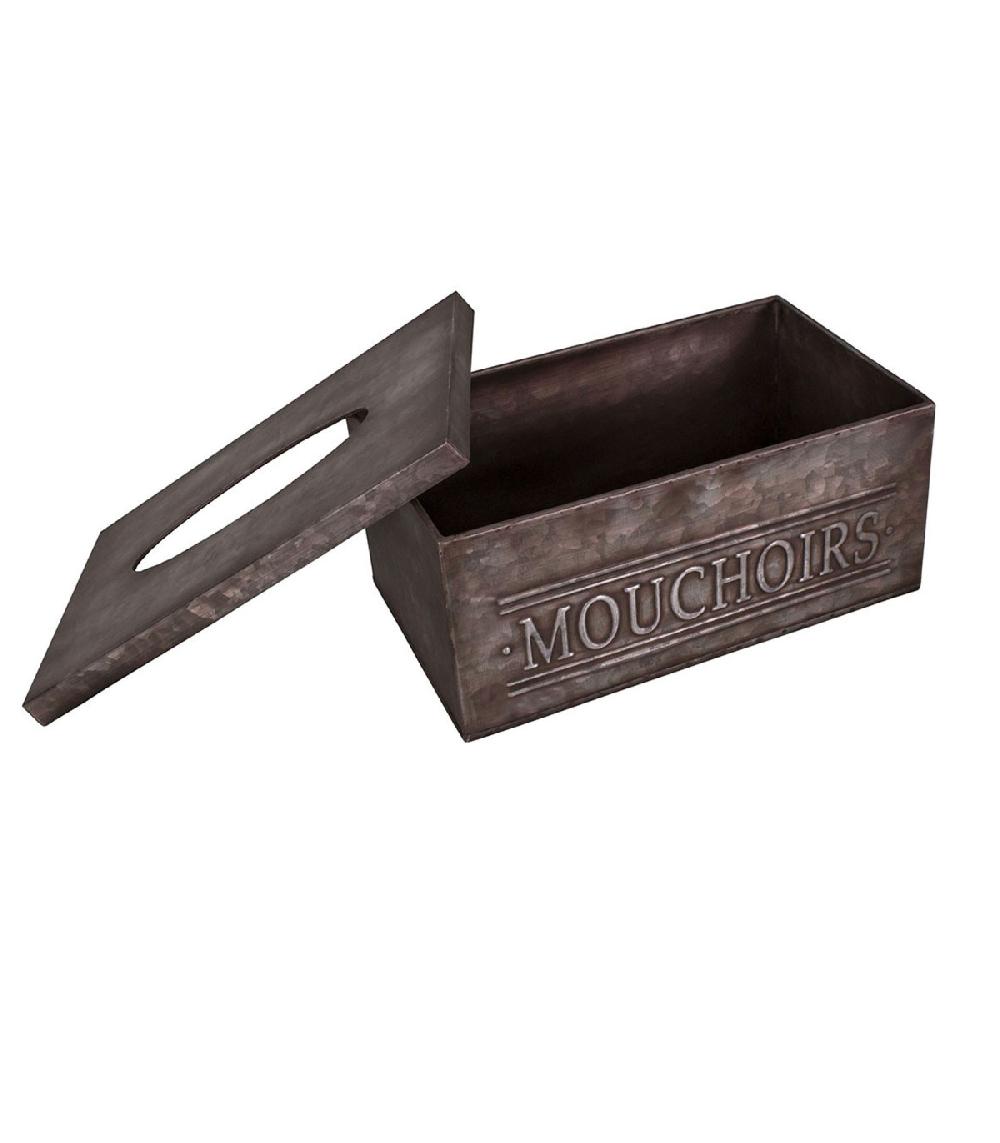 Wadiga Boîte à Mouchoirs En Zinc 26.5x15.5x11.5cm