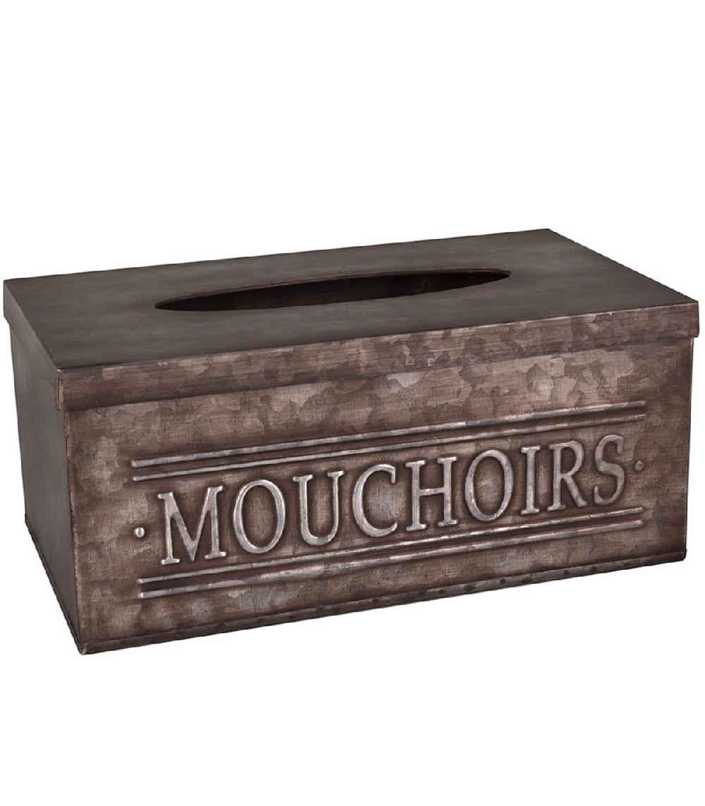 wadiga Boîte à mouchoirs en zinc 26.5x15.5x11.5cm