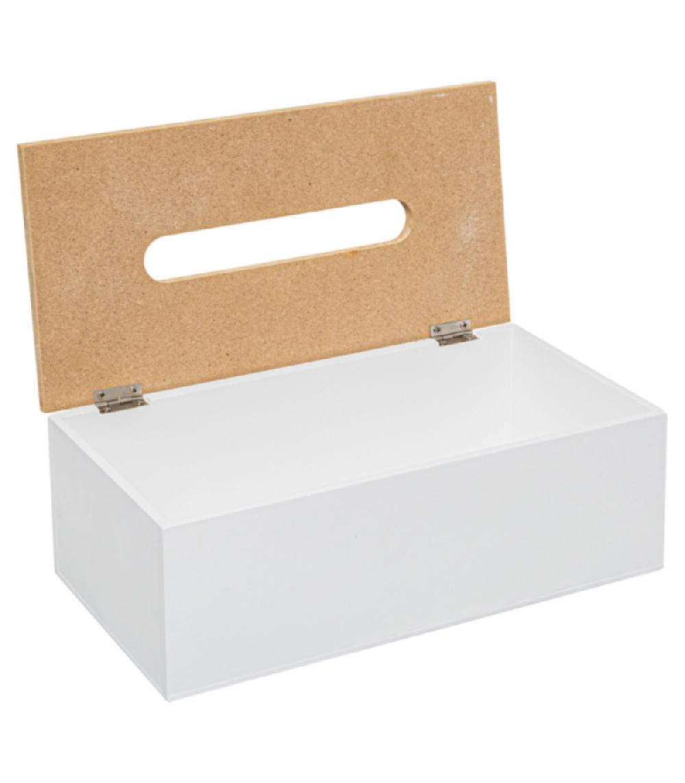 Wadiga Boîte à Mouchoirs Rectangulaire Bois Blanc