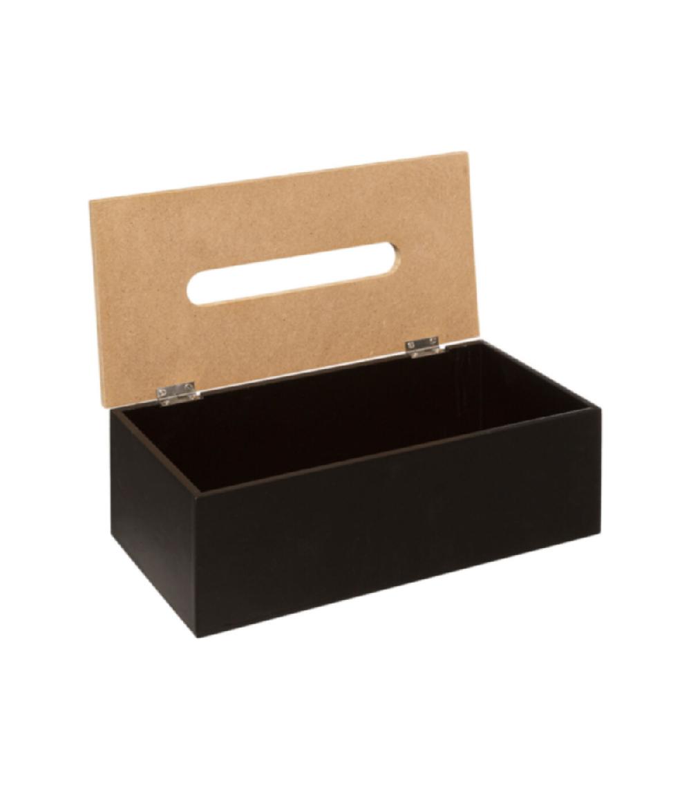 Wadiga Boîte à Mouchoirs Rectangulaire Bois Noir