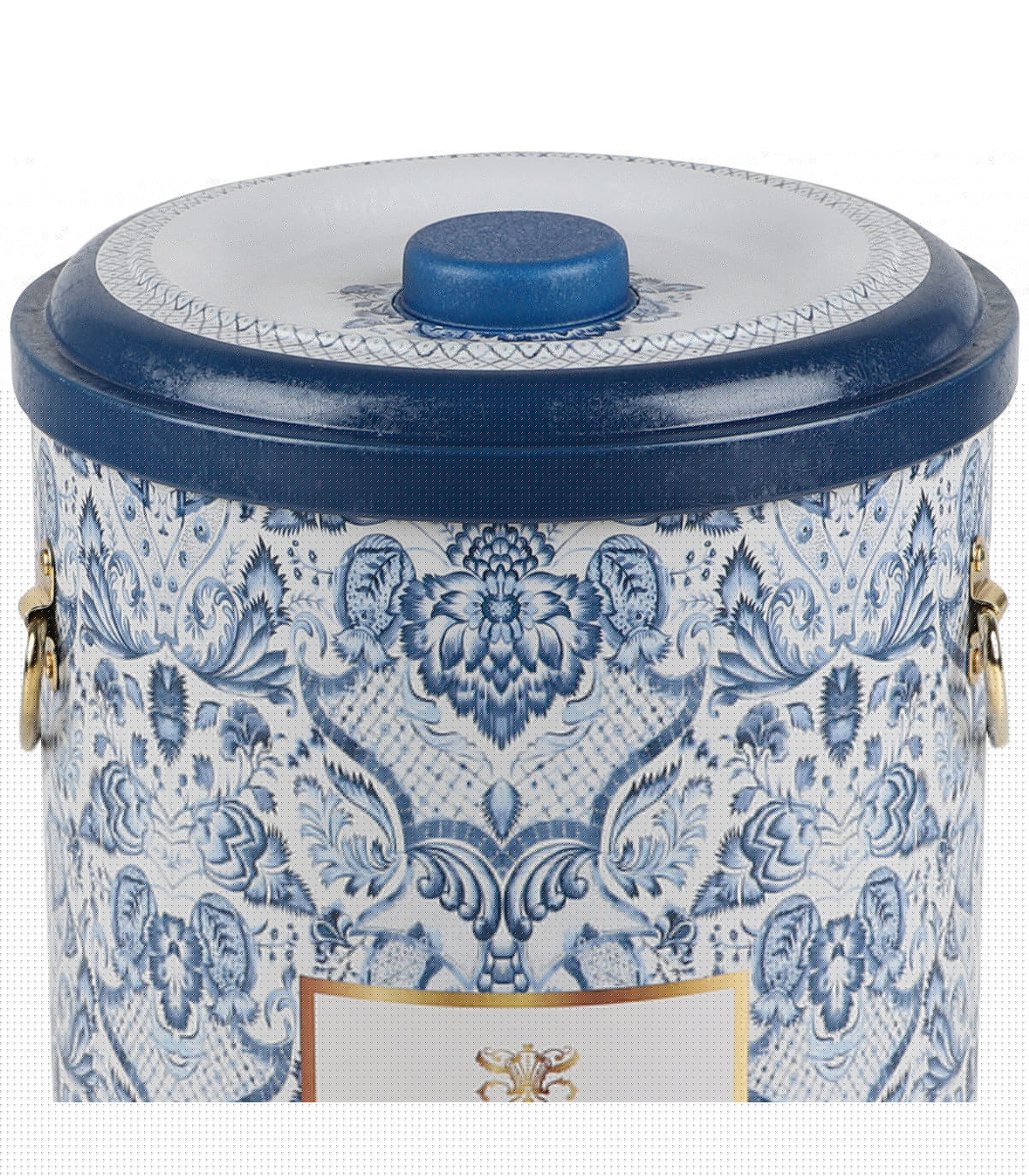 Wadiga Boîte à Oignons En Métal Bleu Blanc Et Doré