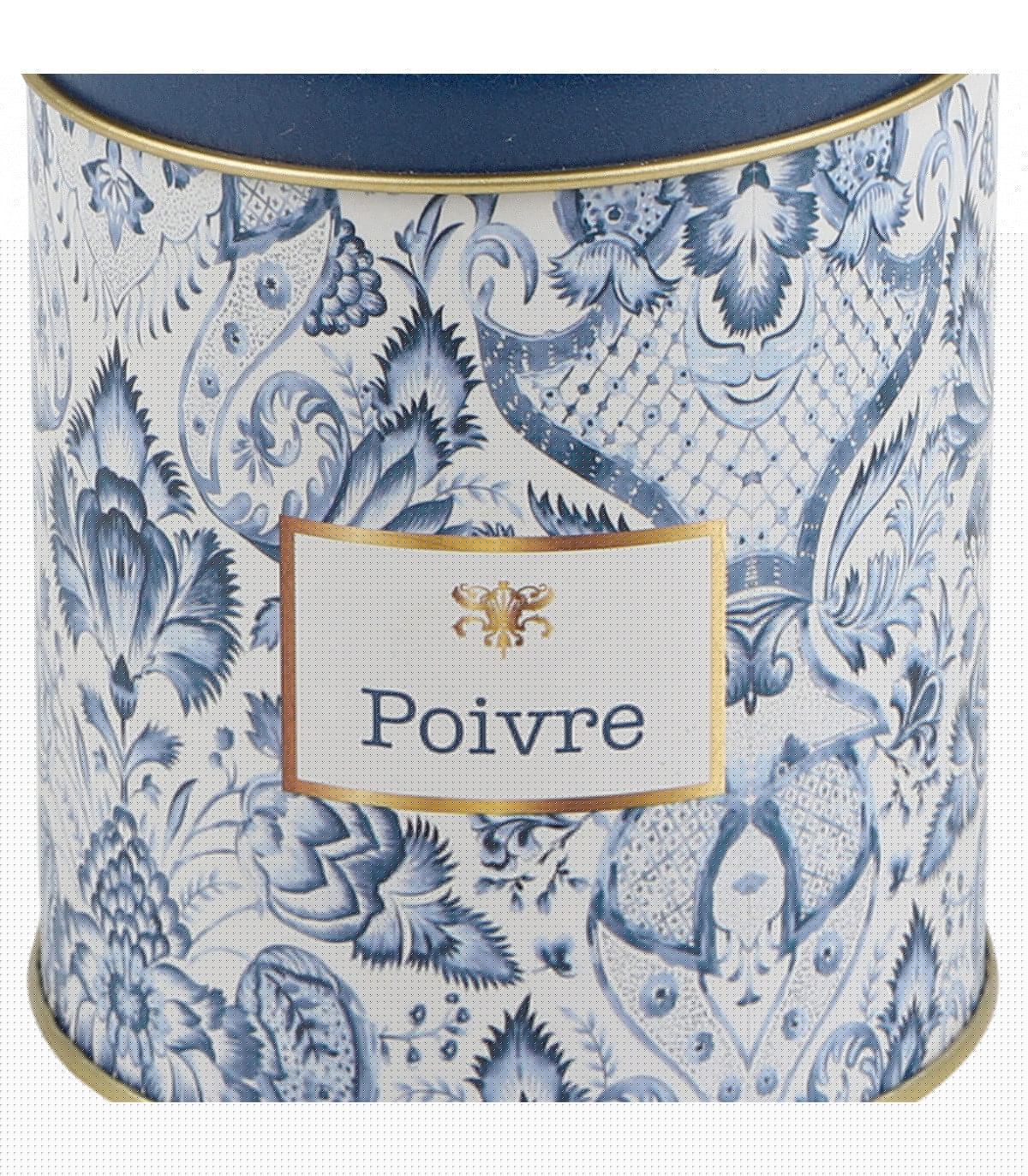 Wadiga Boîte à Poivre En Métal Bleu Blanc Et Doré