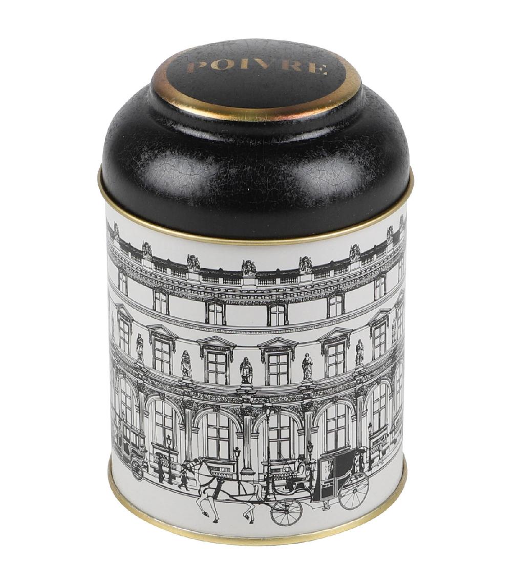 wadiga Boîte à poivre en métal noir blanc et doré