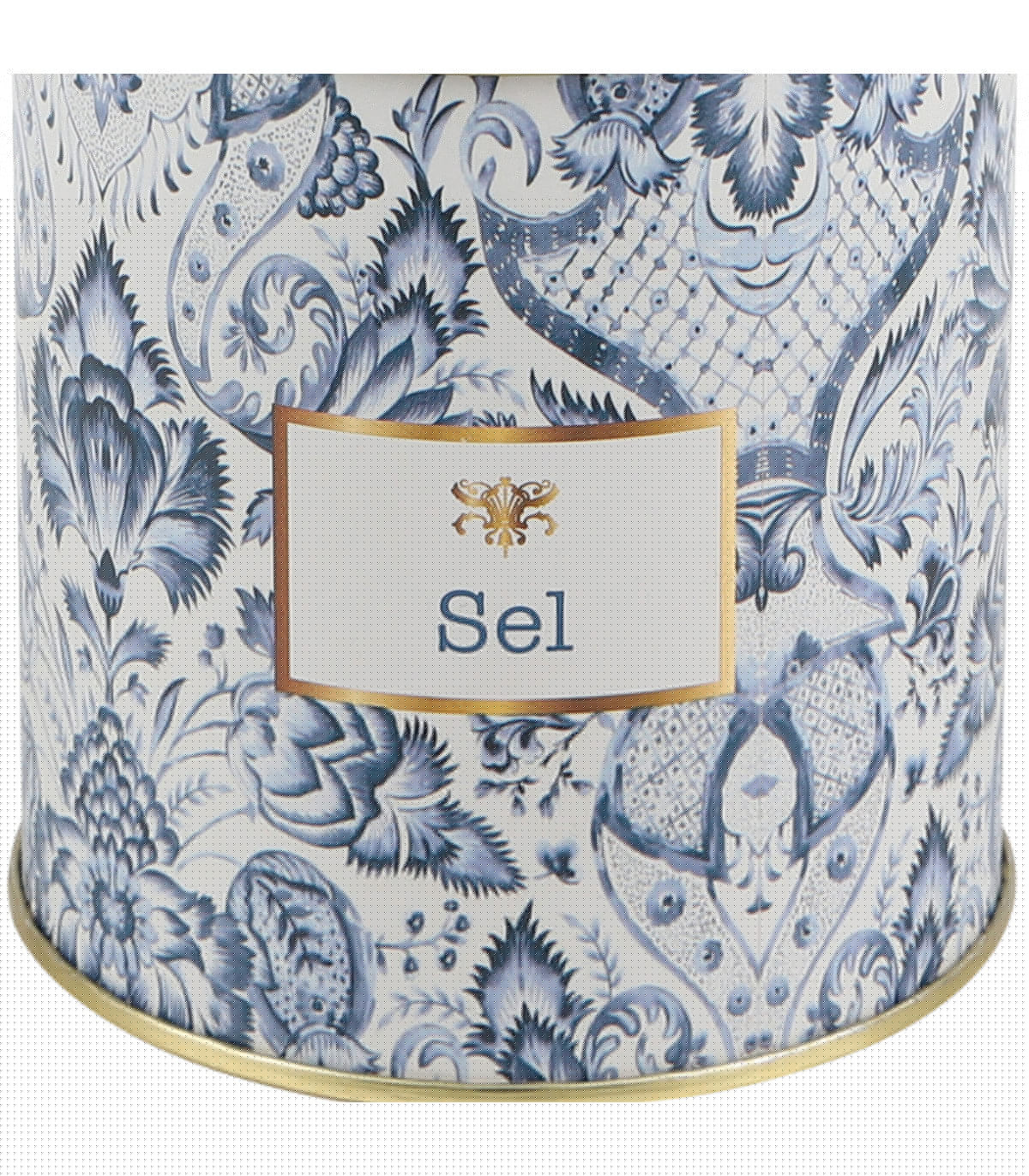 Wadiga Boîte à Sel En Métal Bleu Blanc Et Doré
