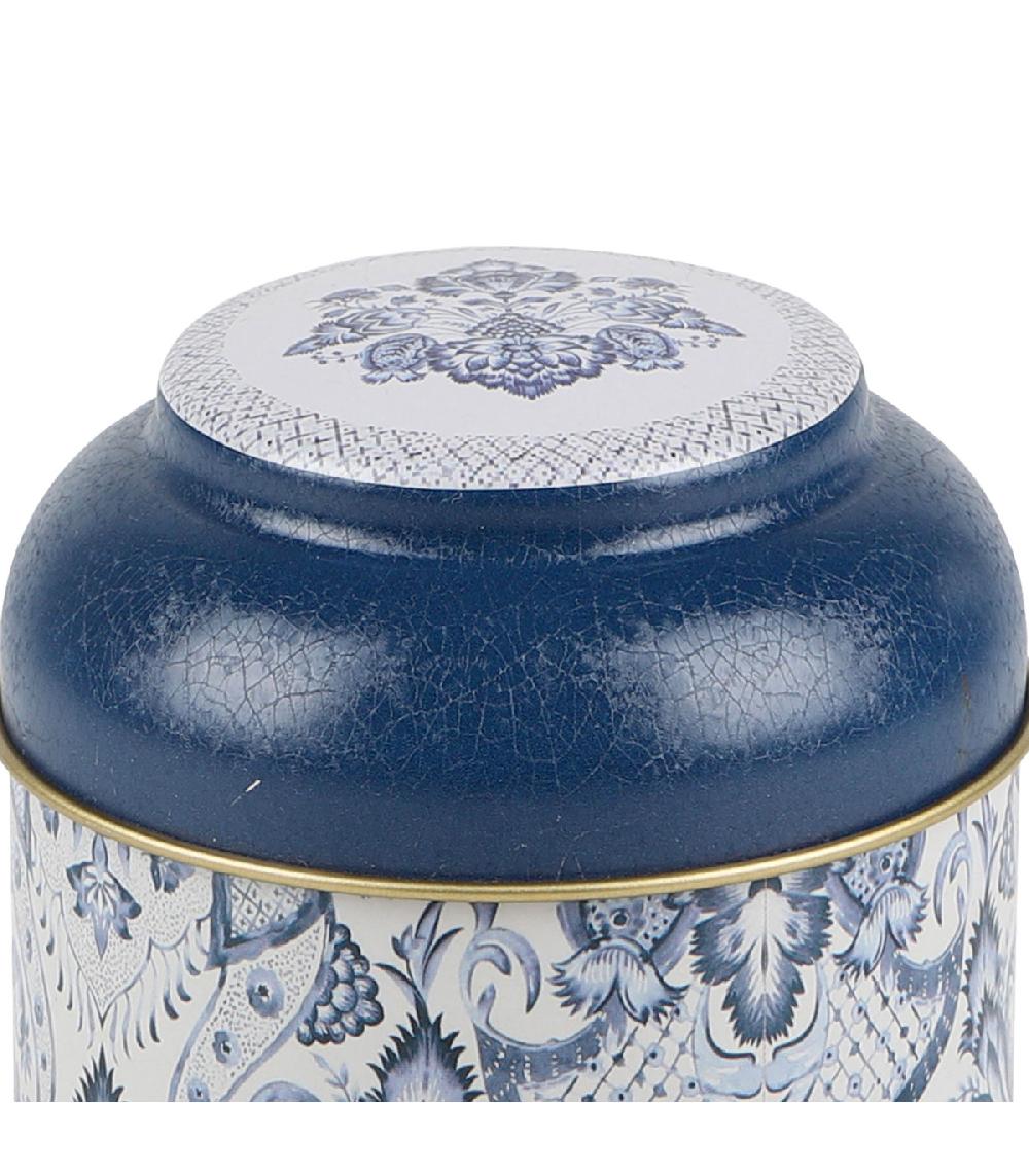 Wadiga Boîte à Sel En Métal Bleu Blanc Et Doré