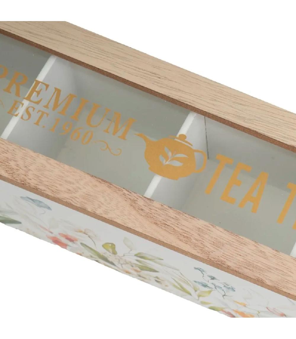 Wadiga Boîte à Thé 4 Compartiments 29x8x9cm