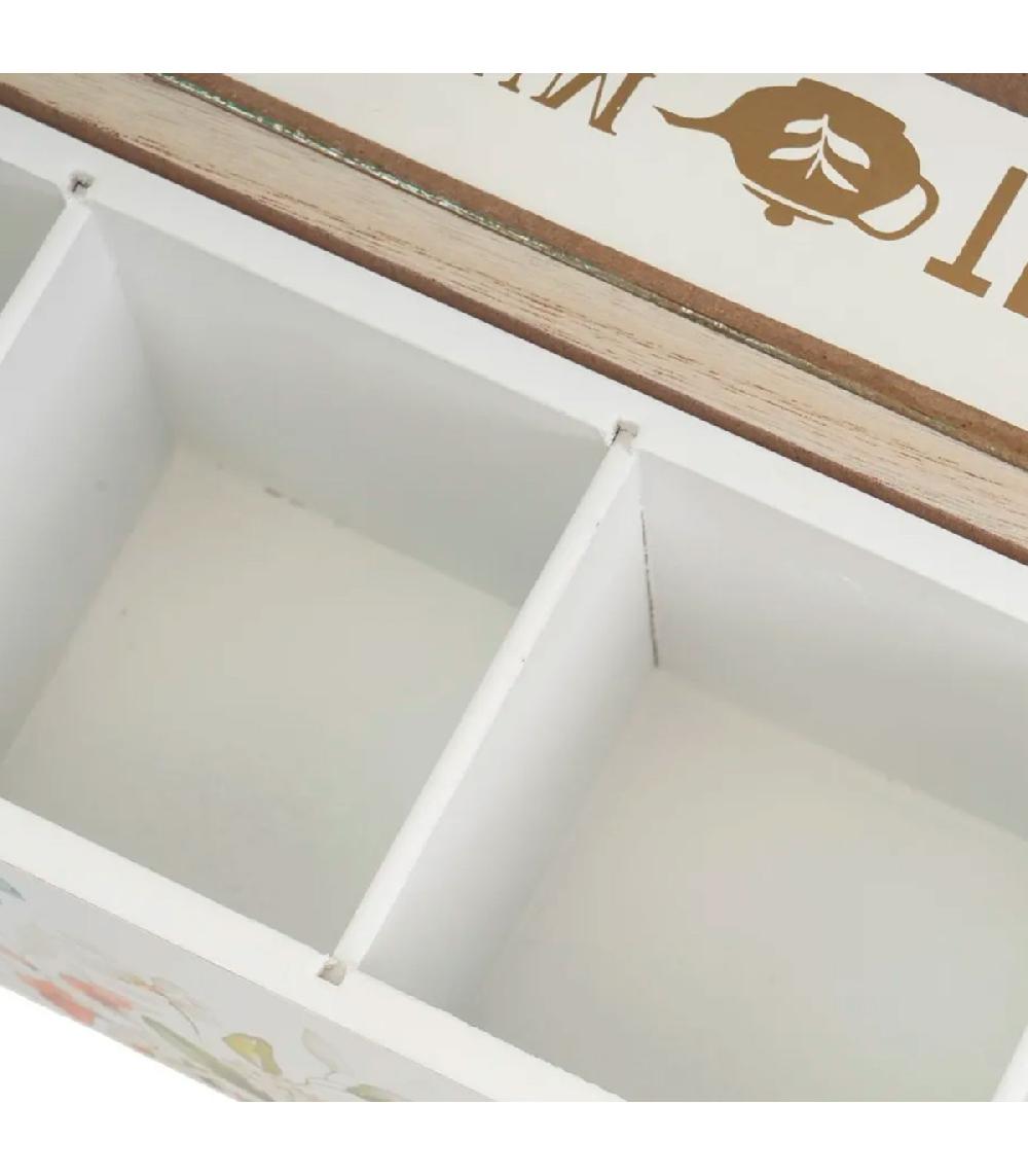 Wadiga Boîte à Thé 4 Compartiments 29x8x9cm