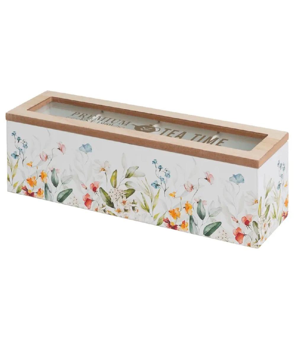 wadiga Boîte à thé 4 compartiments 29x8x9cm