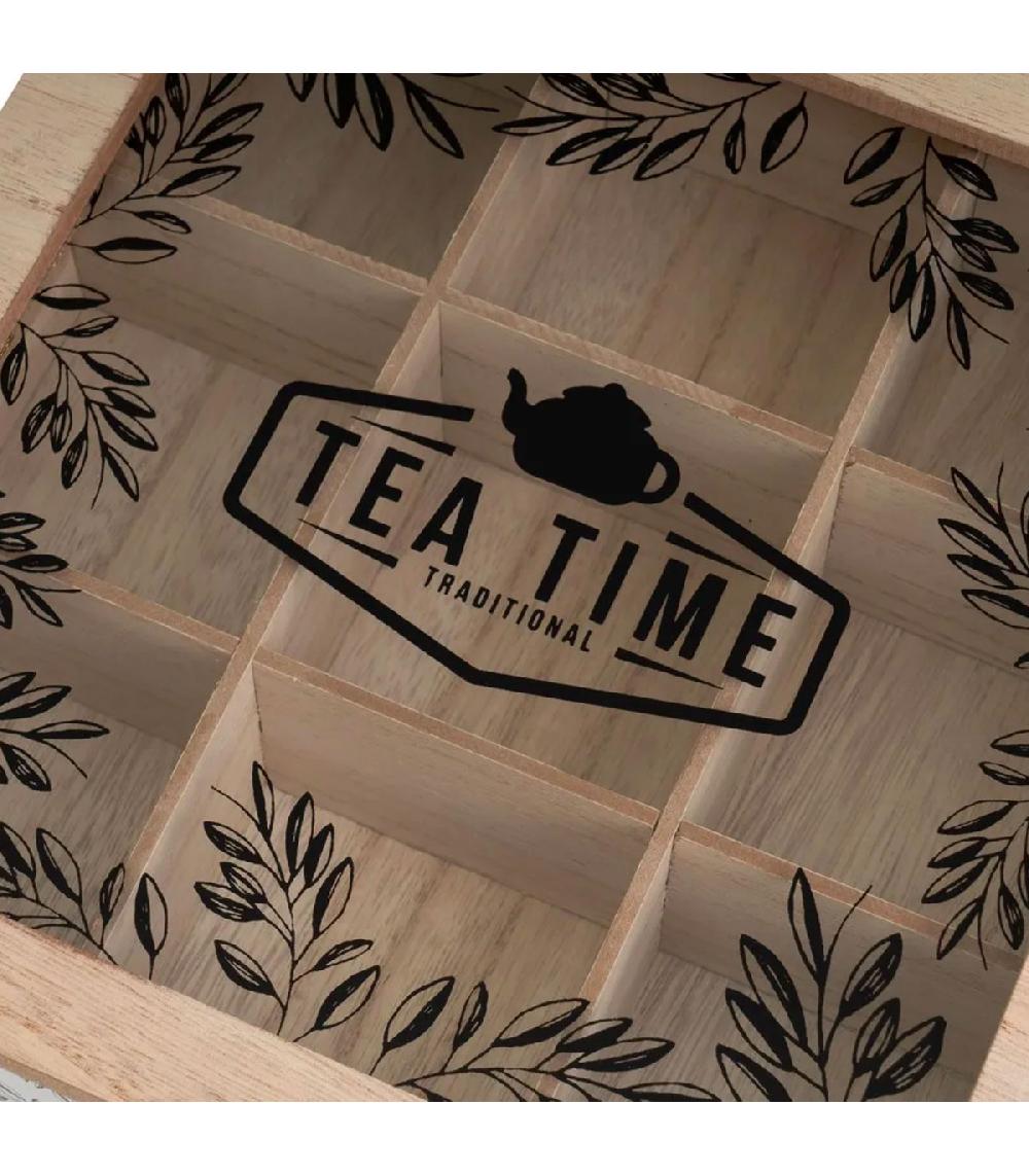 Wadiga Boîte à Thé 9 Compartiments 24x24x7cm