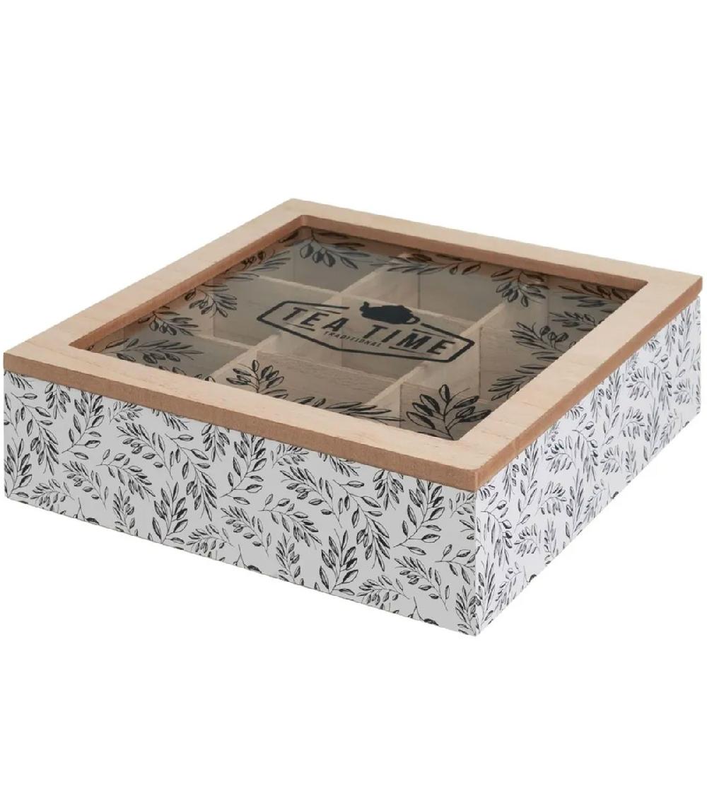 wadiga Boîte à thé 9 compartiments 24x24x7cm