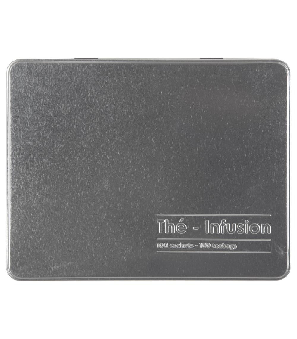 Wadiga Boîte à Thé En Métal Noir - 100 Sachets
