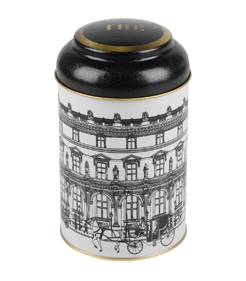 wadiga Boîte à thé en métal noir blanc et doré
