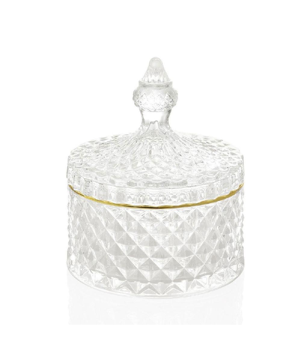 wadiga Boîte Rangement Salle de Bain Verre et Or