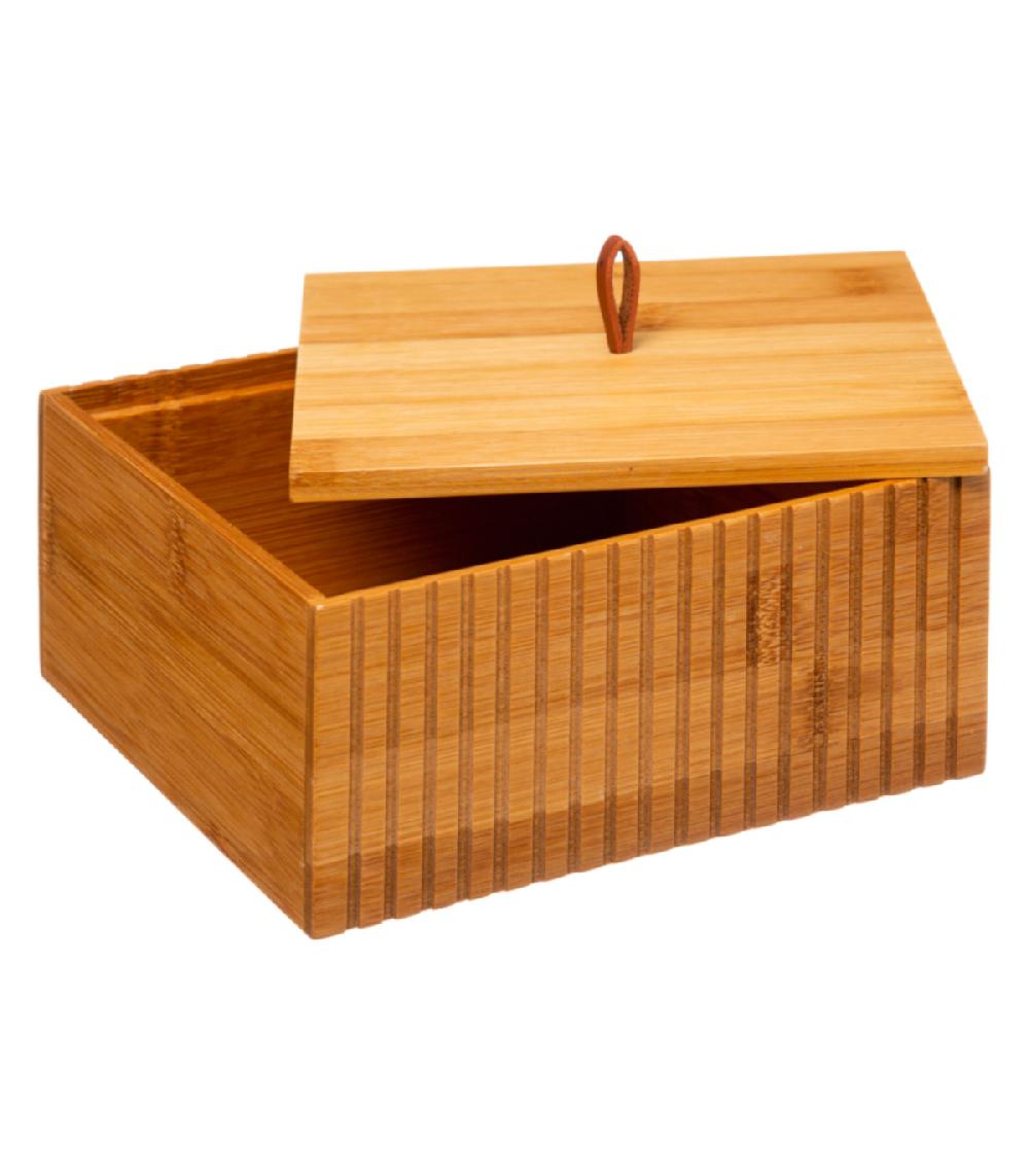 Wadiga Boîte Salle De Bain Bambou - 15x15x7cm