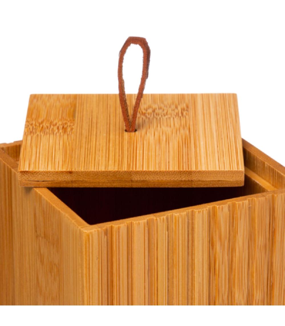 Wadiga Boîte Salle De Bain Carrée Bambou - 9x9x9cm