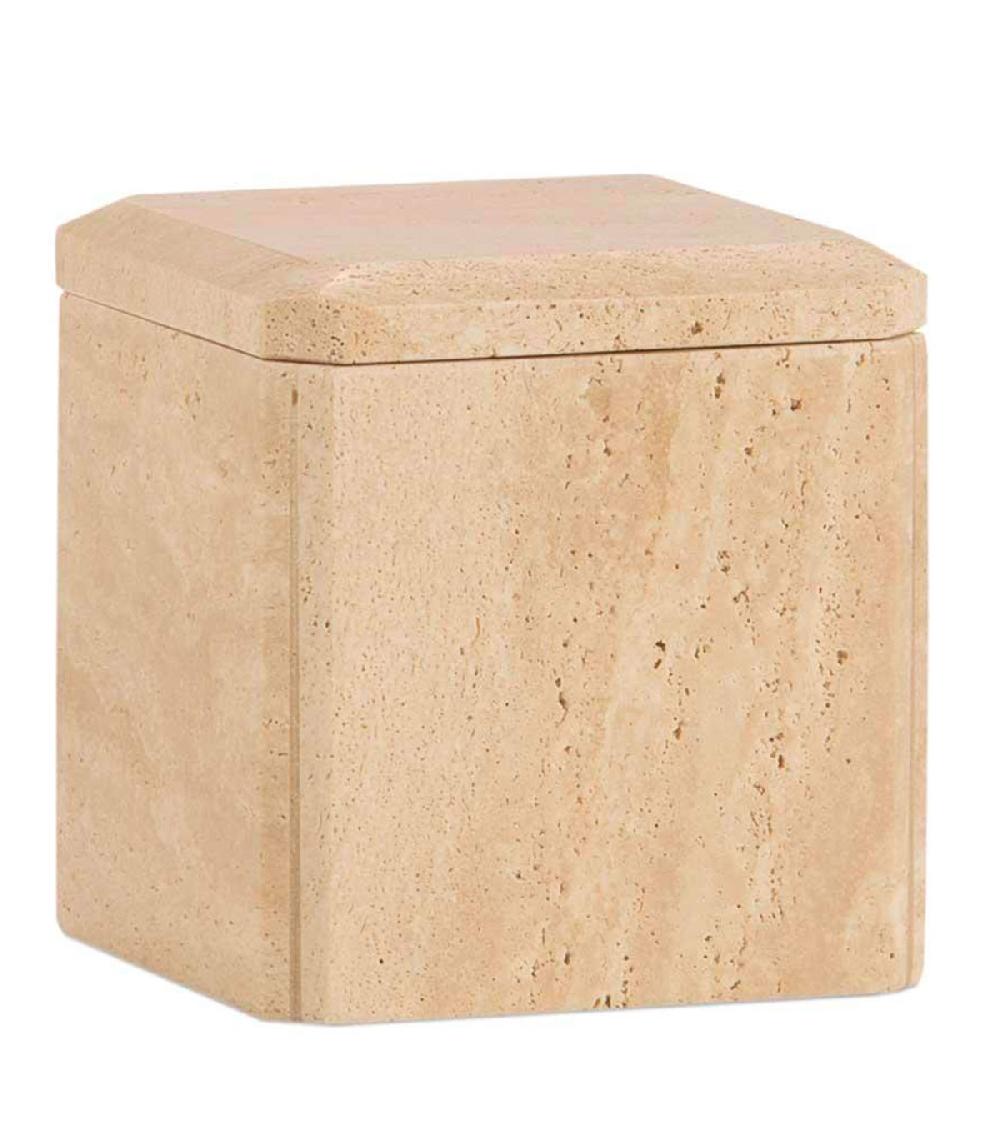 wadiga Boîte salle de bain en travertin 9x9x9.5cm