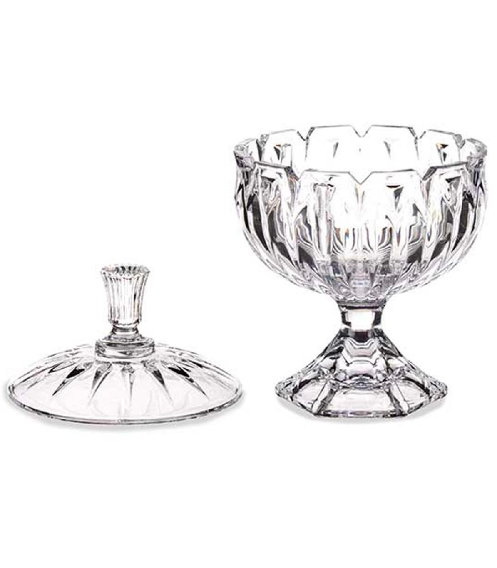 Wadiga Bonbonnière En Verre Taillé Sur Pied