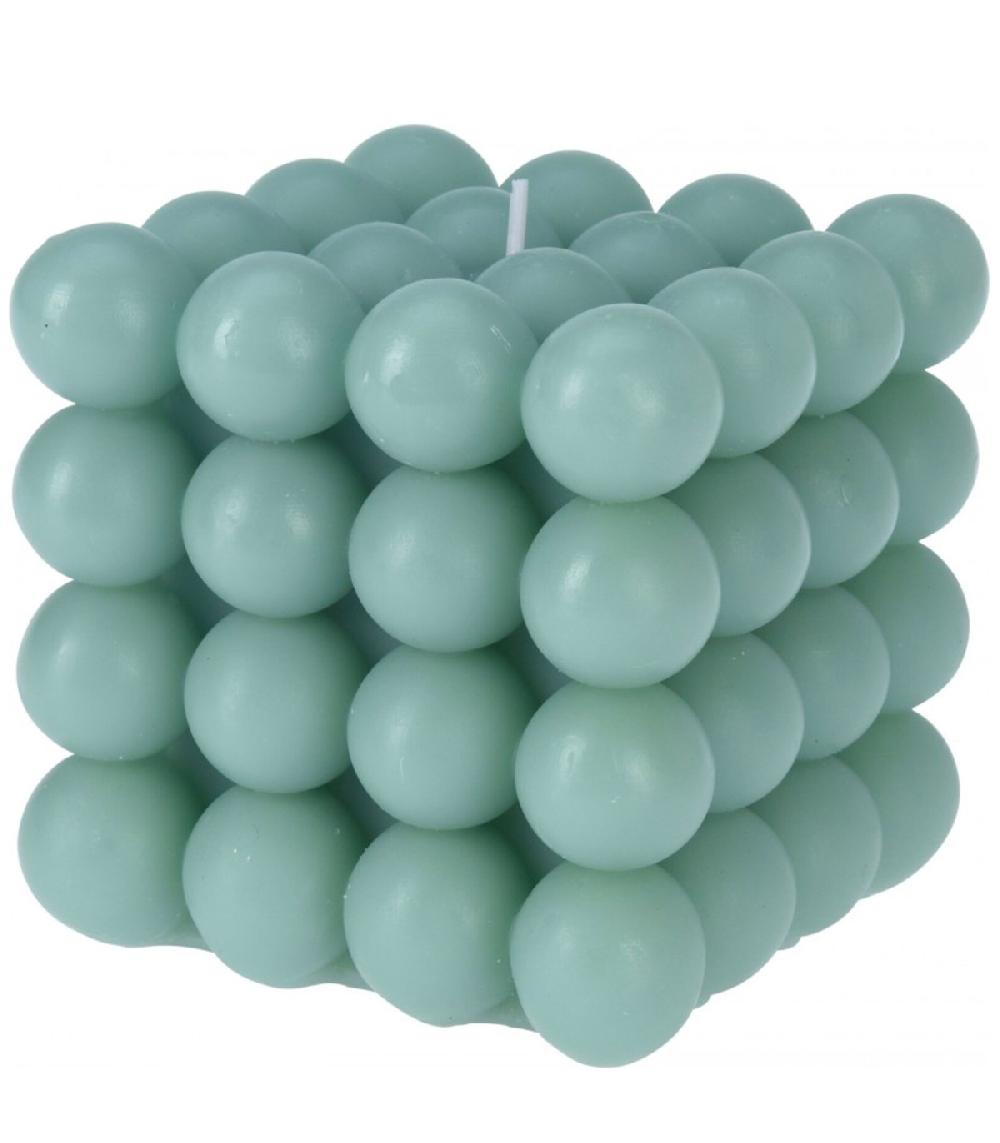 wadiga Bougie carrée design boules 10x10cm