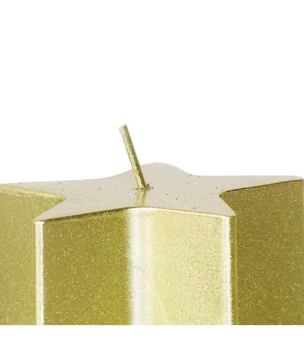 Wadiga Bougie De Noël Dorée étoile - 7x7x7.5cm