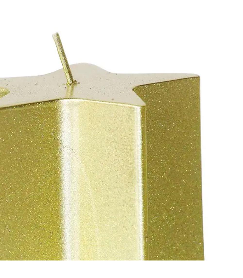 Wadiga Bougie De Noël Dorée étoile - 7x7x7.5cm