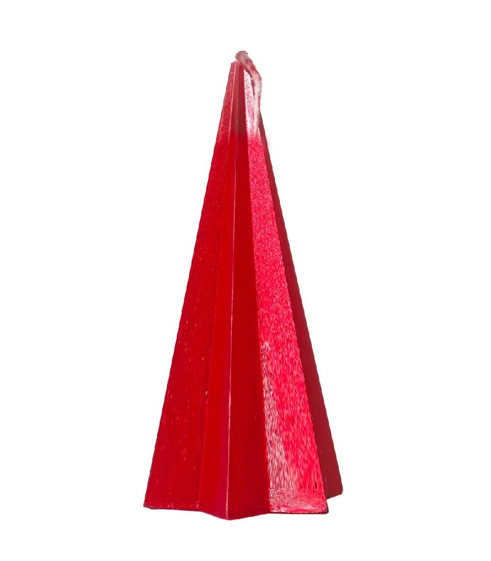 wadiga Bougie de Noël rouge pyramide - 5.5x5.5x11cm