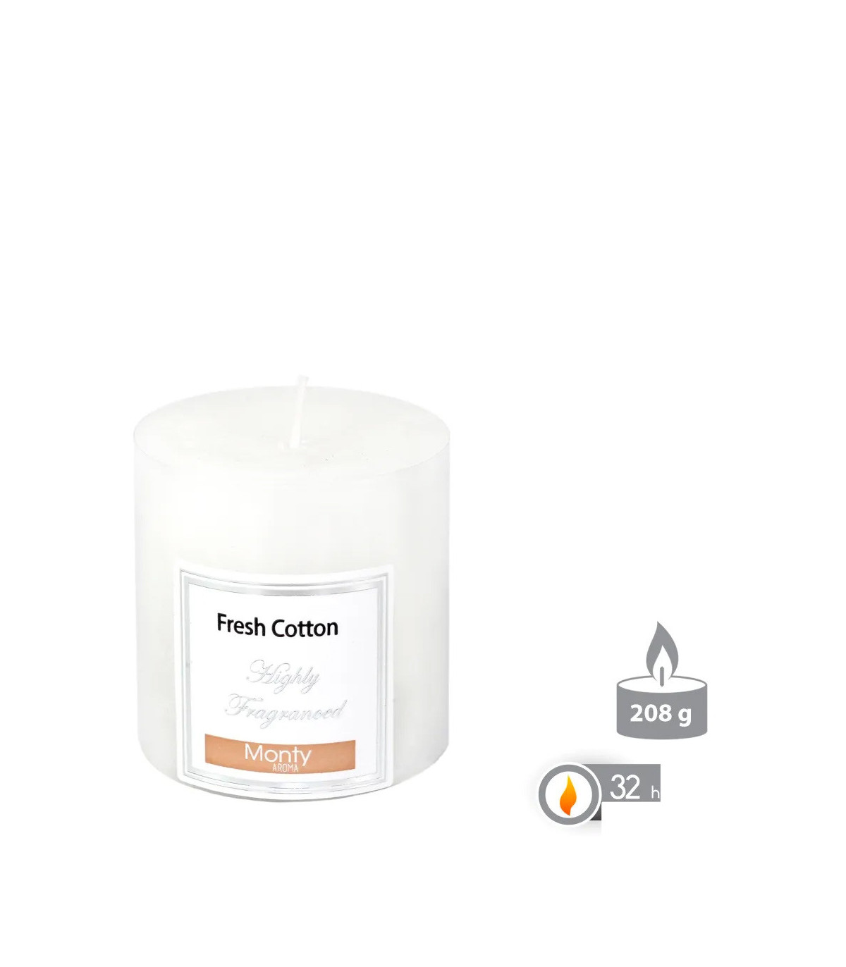 Wadiga Bougie Parfumée Fresh Cotton - 7x7cm