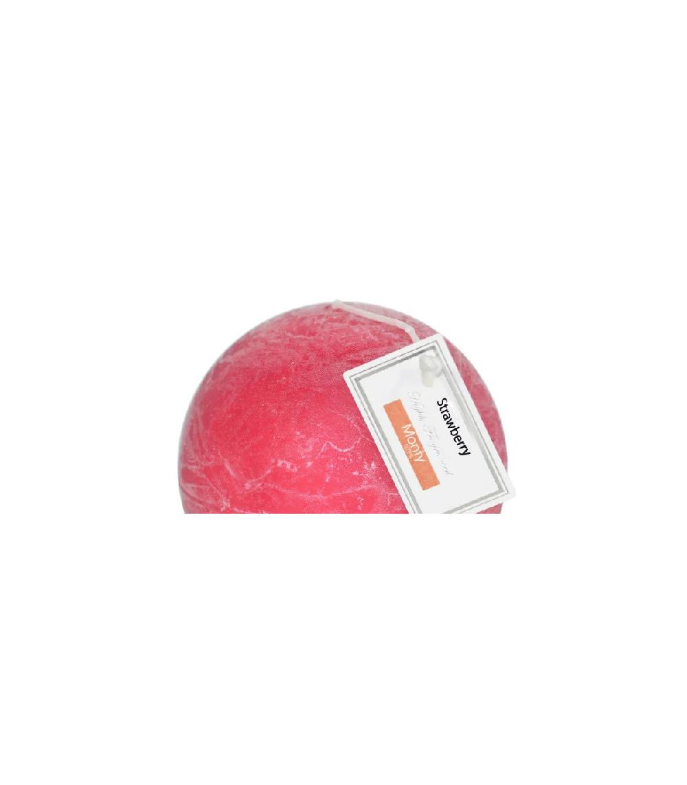 Wadiga Bougie Parfumée Ronde Rouge Fraise - 7.5cm