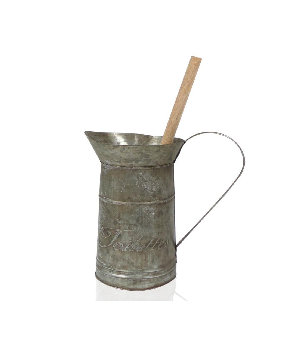 wadiga Brosse WC avec Broc en Zinc