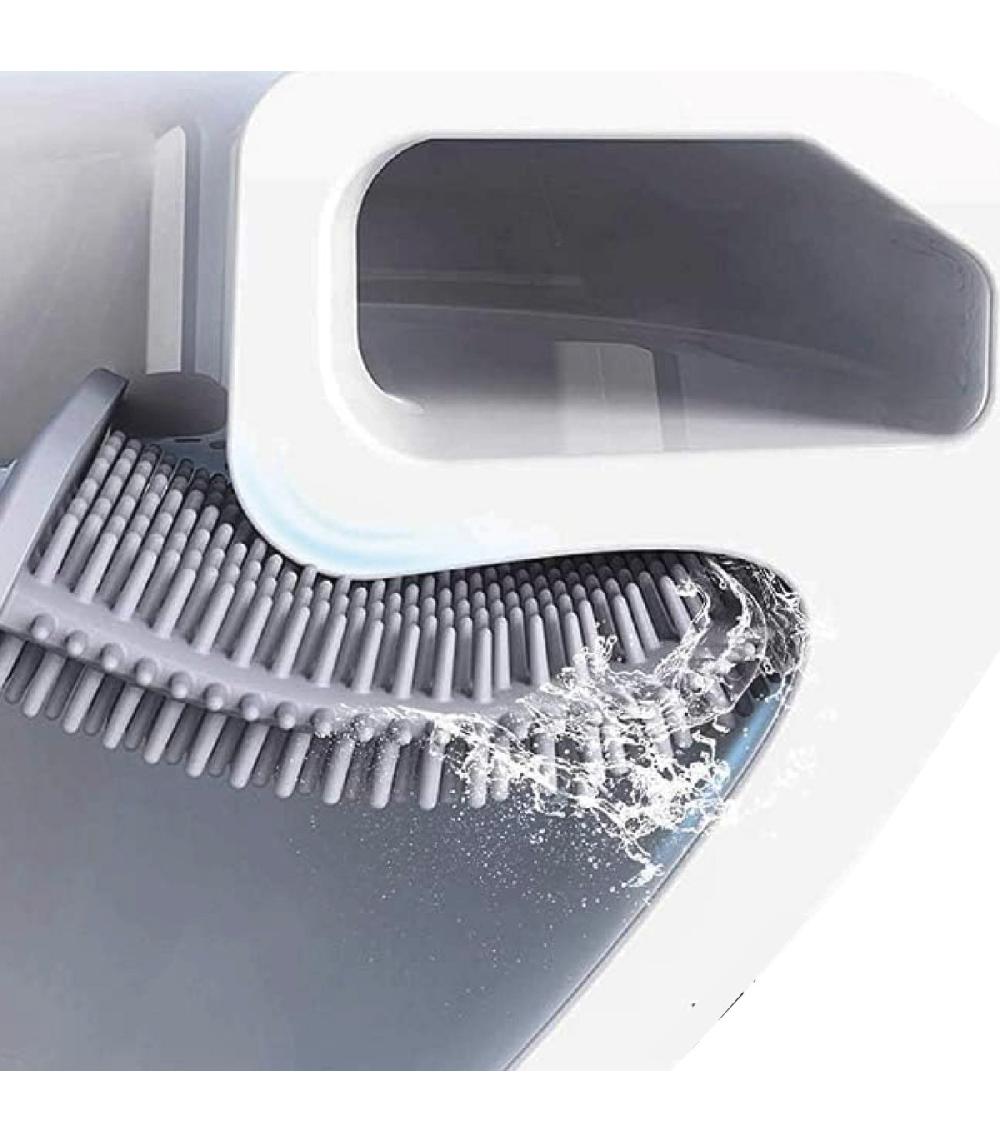 Wadiga Brosse WC Blanche En Silicone Avec Ventouse