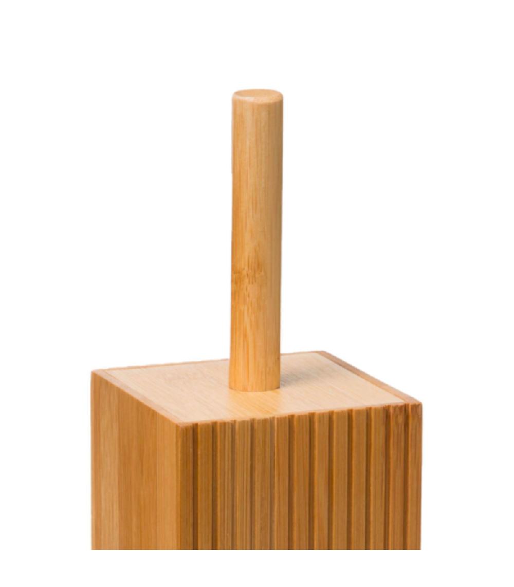 Wadiga Brosse WC Carrée Bambou - 10x10x37cm