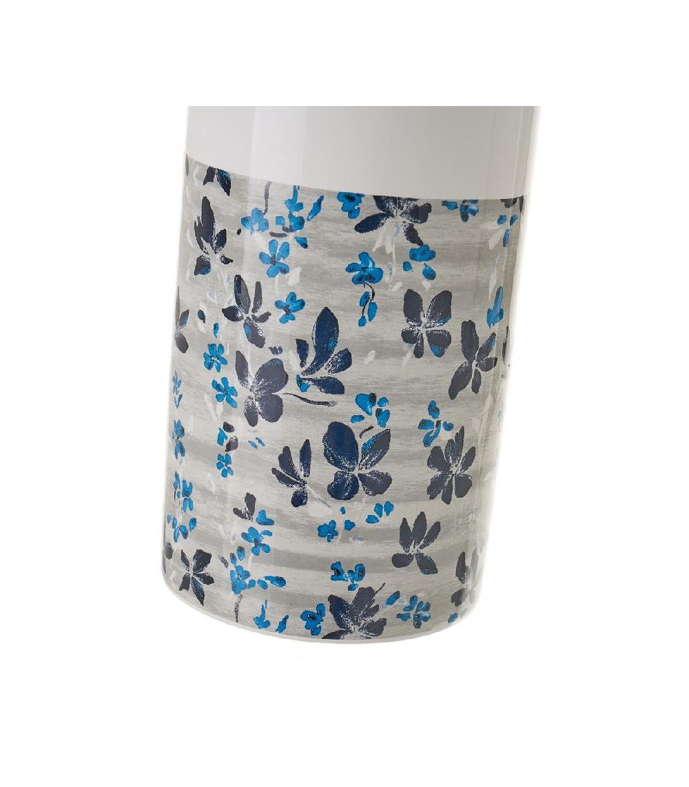 Wadiga Brosse WC Céramique Blanc Et Bleu Floral