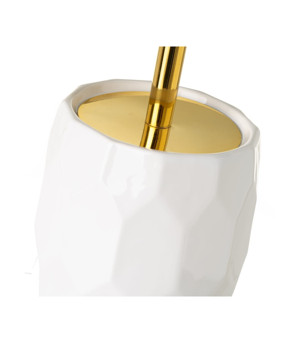 Wadiga Brosse WC Céramique Blanc Et Or
