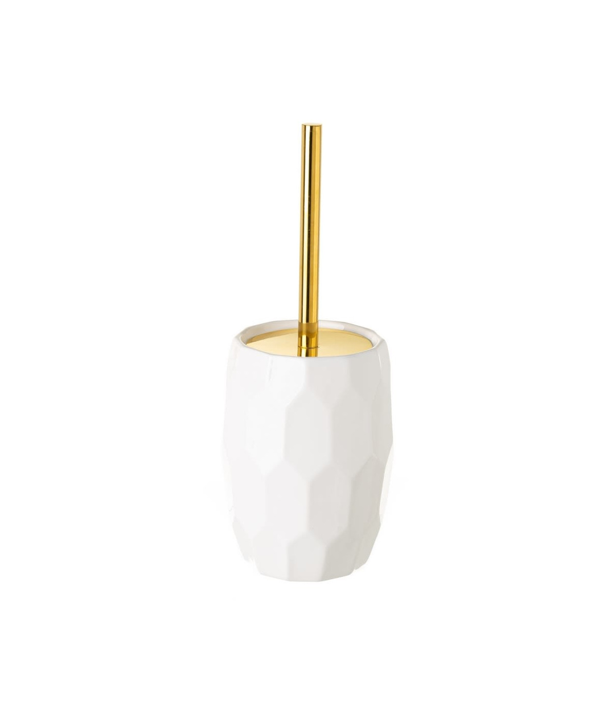 Wadiga Brosse WC Céramique Blanc Et Or