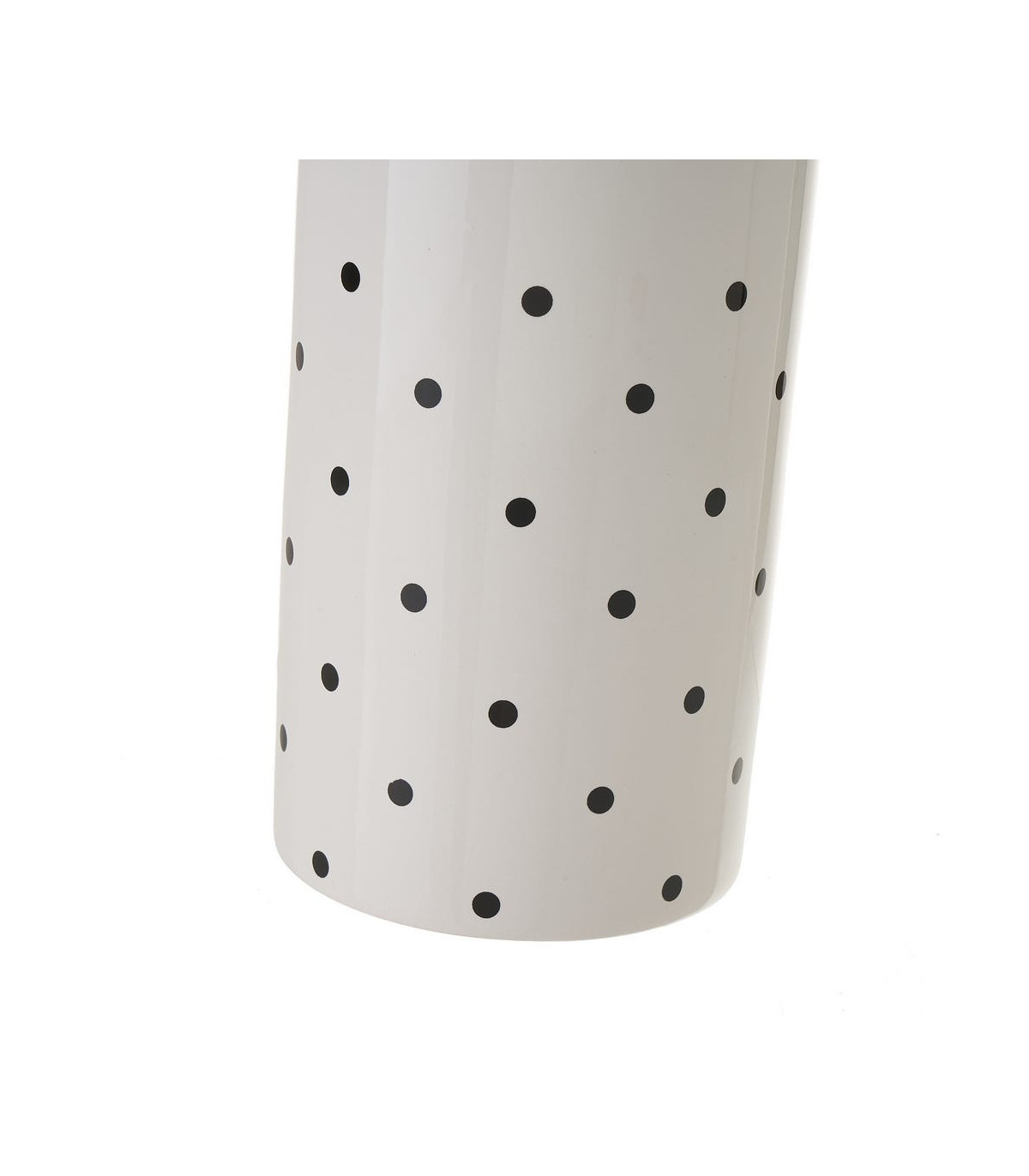 Wadiga Brosse WC Céramique Blanc Et Pois Noirs