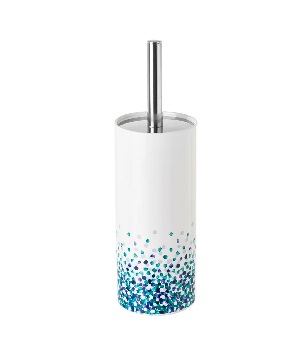Wadiga Brosse WC Céramique Bleu Et Blanc Pétales